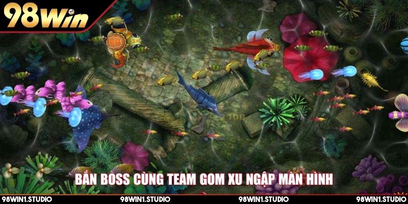 Bắn boss cùng team gom xu ngập màn hình